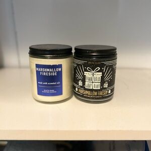 White Barn Cream and Black Candle Set Accents